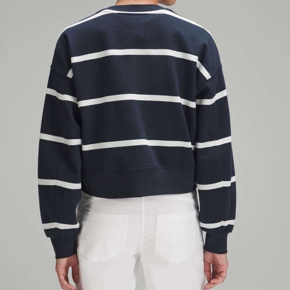 Lululemon Perfectly Oversized Cropped Crew Stripe - Picture 2 of 7